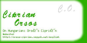 ciprian orsos business card